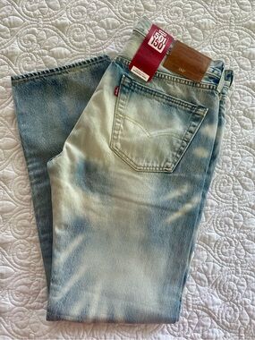 724 Levi's Straight Jeans in Faded Light Blue Sz W34 L32 Womens
